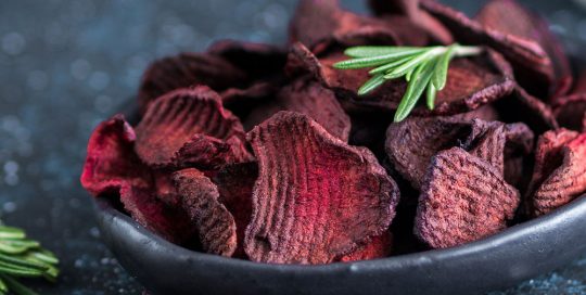 pile of cooked beet chips