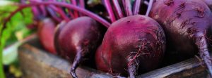 raw beets in wood box