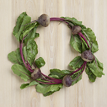 raw beets in a circle