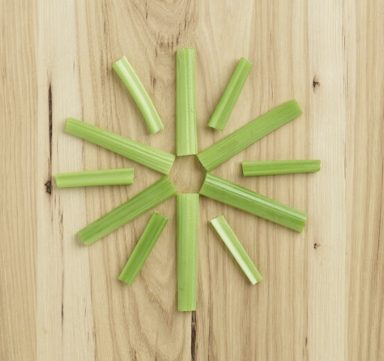 celery on a wooden table