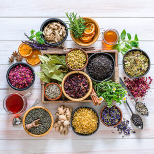collection of herbs, florals, and other botanicals
