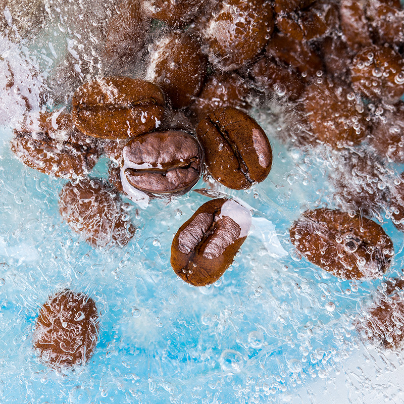 coffee beans in water